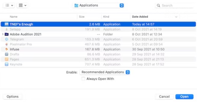 Ouvrez Winmail.dat sur Mac avec Enough de TNEF