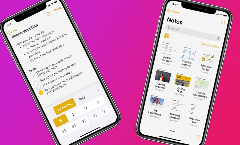 Meilleures applications de prise de notes pour Mac - Apple Notes