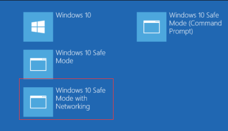 Mode sans échec de Windows 10 avec mise en réseau