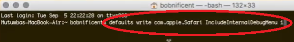 Écrire le code sur le terminal