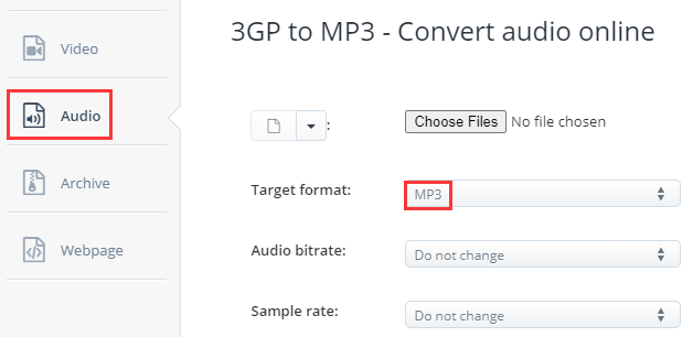 Convertissez 3GP en MP3 avec Aconvert