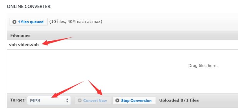 Convertir VOB en MP3 en ligne