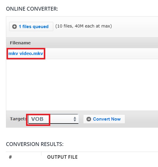Transformez MKV en VOB avec AConvert