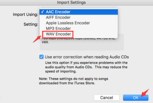 Convert AIFF to WAV in iTunes