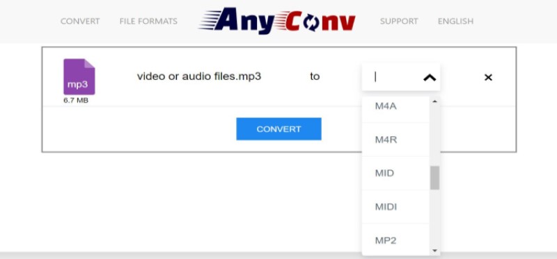 Convertisseur audio en ligne AnyConv