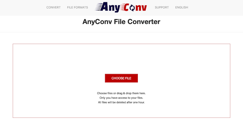 Convertir MP4 en AMV en ligne via AnyConv.com