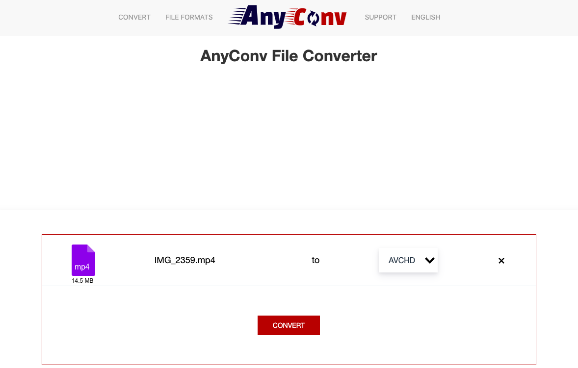 Utilisez AnyConv.com pour convertir MP4 en AVC