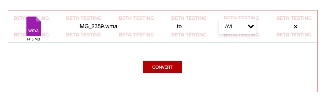 Changez WMA en AVI en utilisant AnyConv.com