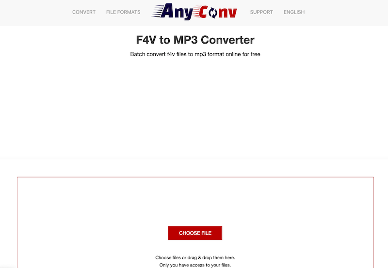 Utilisez AnyConv pour convertir F4V en MP3 en ligne