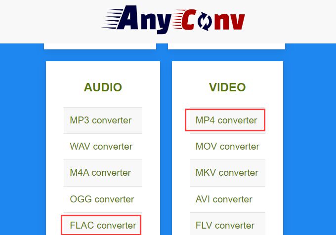 Convertir FLAC en MP4 en ligne