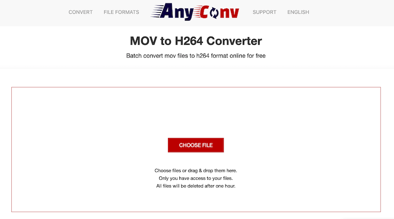 AnyConv : Convertisseur MOV en H.264 en ligne