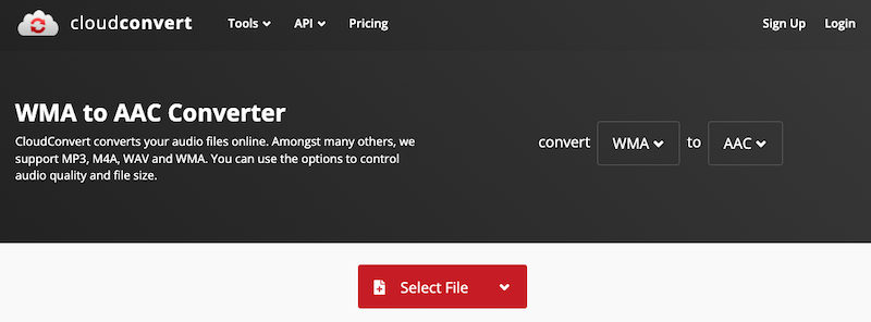Convertissez WMA en AAC en ligne sur CloudConvert.com