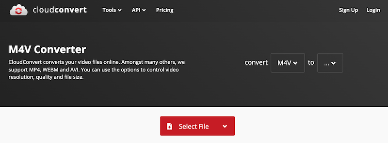 Convertir M4V avec CloudConvert