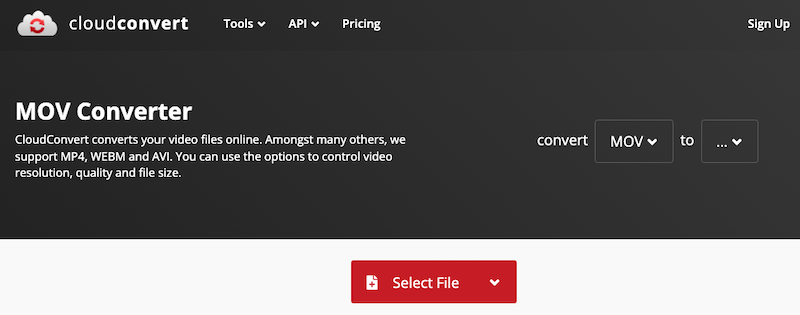Convertir MOV sur CloudConvert.com