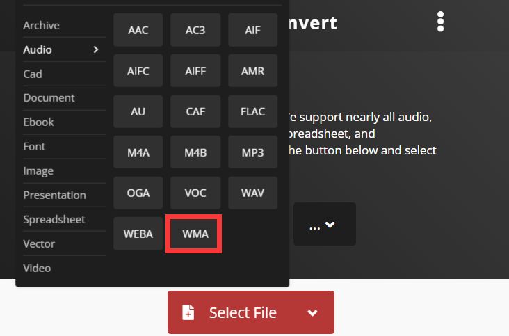 Convertisseur en ligne pour convertir MP3 en WMA
