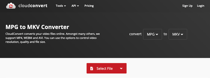 Comment convertir MPG en MKV en utilisant Cloudconvert
