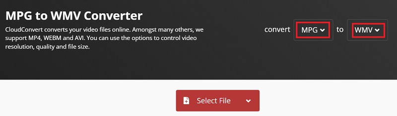 Utiliser des outils en ligne pour convertir MPG en WMV