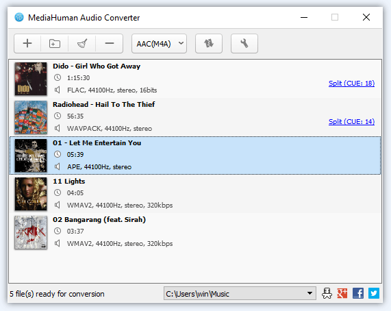 Convertir M4A en MP3 à l'aide d'un convertisseur audio