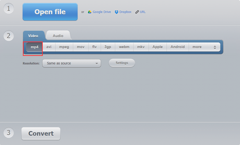 Convertissez AVCHD en MP4 en ligne gratuitement