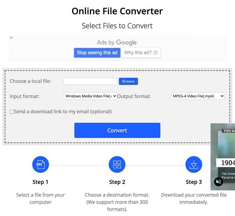 Convertir des fichiers WMV au format VOB avec ConvertFiles.com