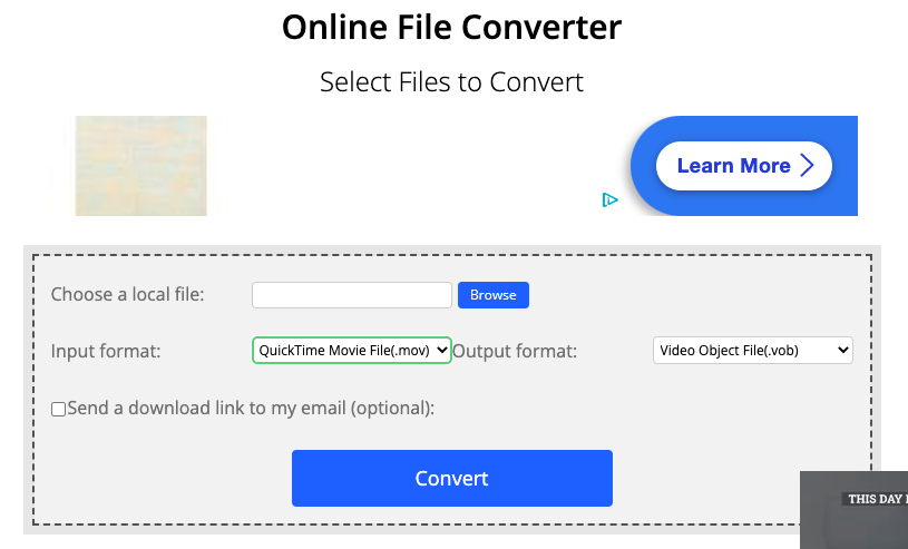 Convertir MOV en VOB avec ConvertFiles