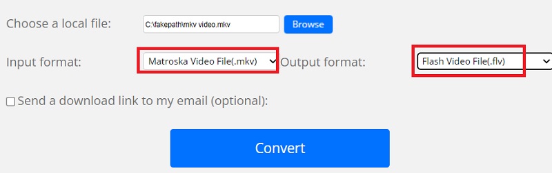Transformez MKV en FLV en ligne
