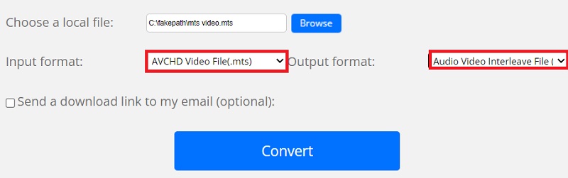 Transformez gratuitement le format MTS en AVI