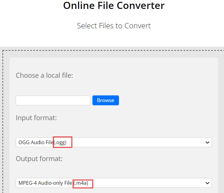 Convertir OGG en M4A en ligne