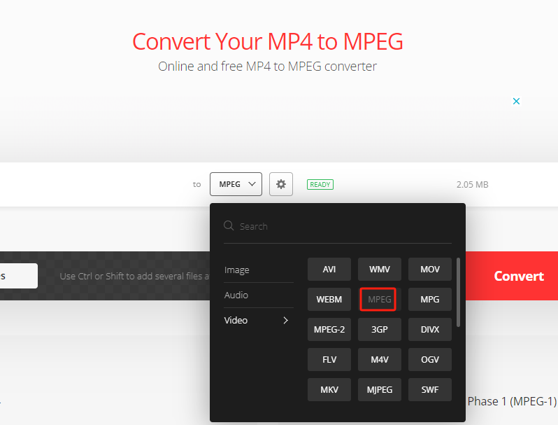 Convertir 3GP en MPEG en ligne