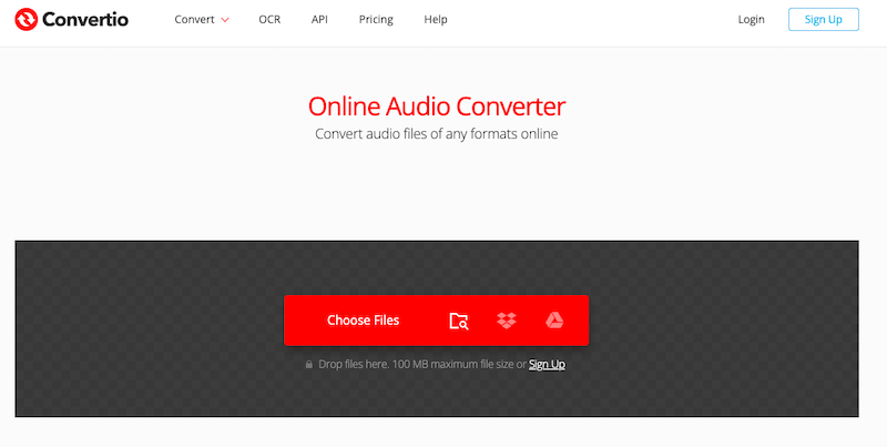 Convertir l'audio en MP3 via Convertio.co