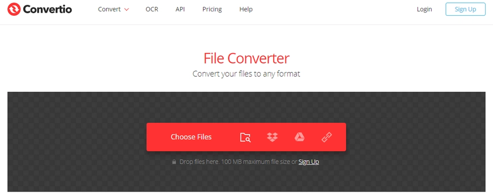 Convertir OGG en WebM avec Convertio.co