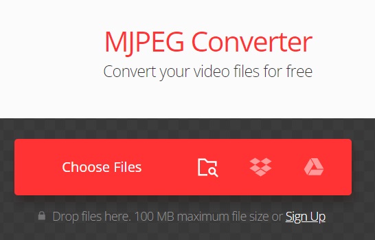 Utilisez Convertio MJPG Converter pour transcoder des fichiers MJPG