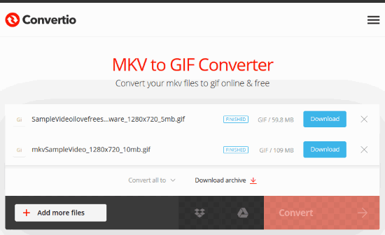 Conversion MKV en GIF en ligne