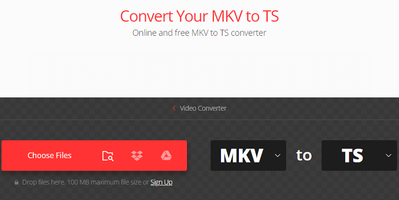 Convertir MKV en TS via Convertio