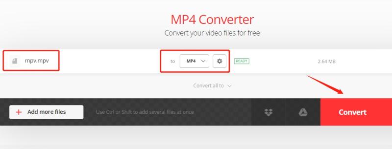 Convertir facilement MPV en MP4 en ligne