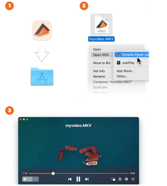 Lire des MP4 avec Elmedia Player