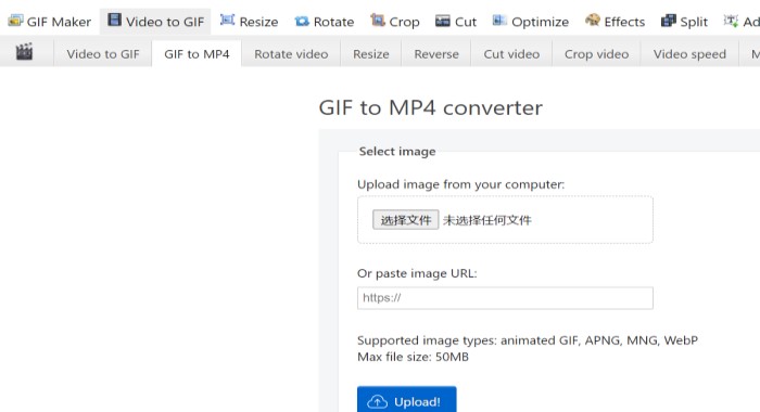 Convertir GIF en MP4 en ligne