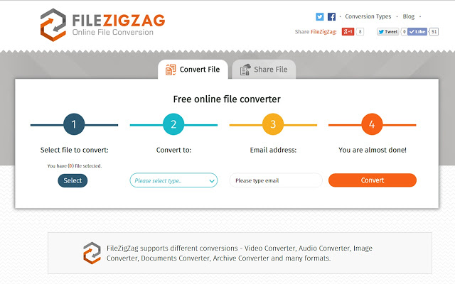 Convertir SWF en MP4 avec FileZigZag