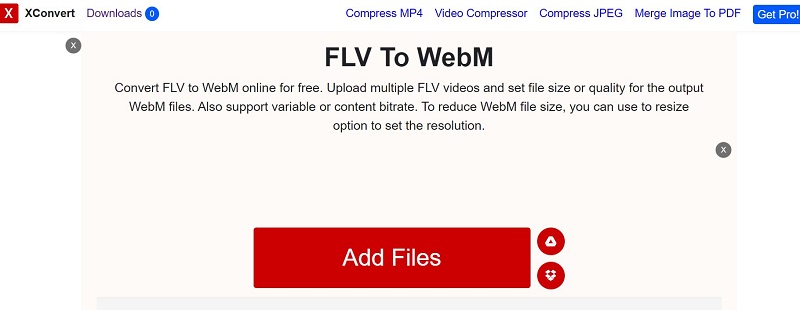 Convertisseur FLV en WEBM en ligne
