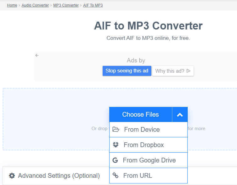 Convertisseur AIFF en ligne