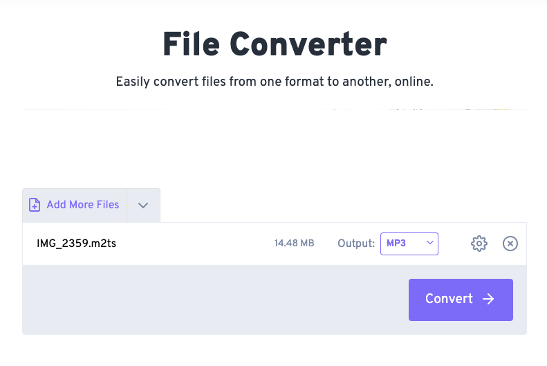 Convertir M2TS en MP3 avec FreeConvert.com