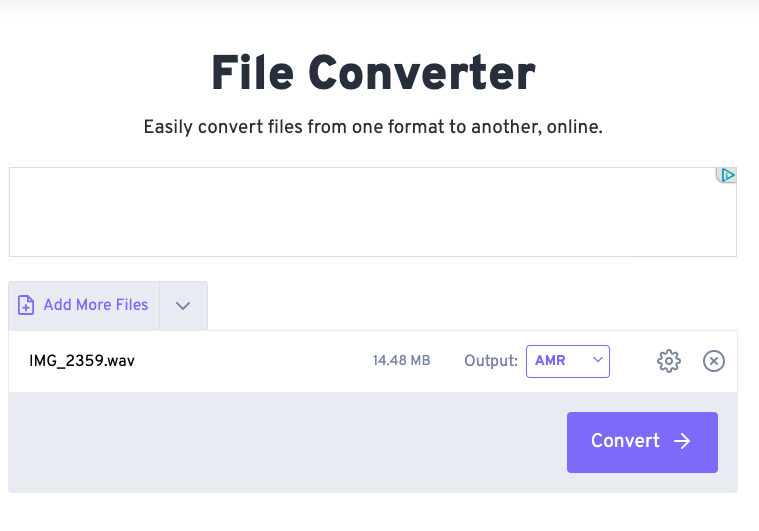 Convertissez WAV en AMR avec FreeConvert.com