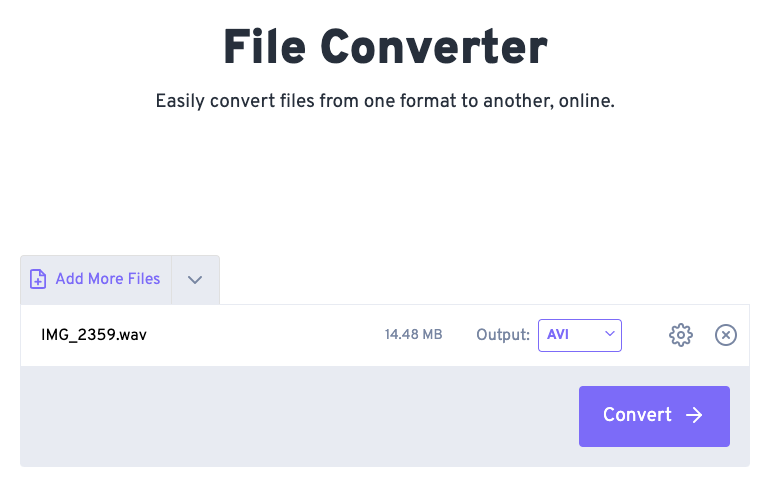 Convertir WAV en AVI avec FreeConvert.com