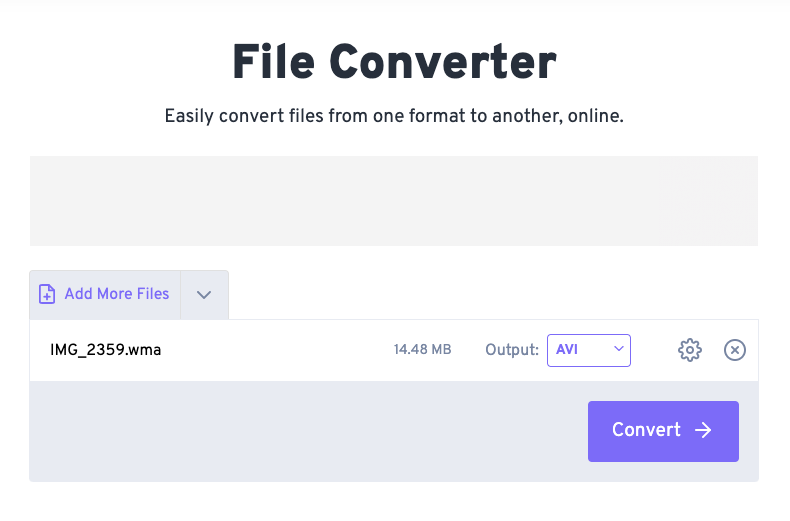 Convertir WMA en AVI avec FreeConvert.com