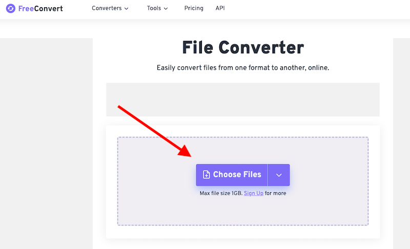 Visitez le site Web FreeConvert pour convertir des fichiers VOB en FLAC