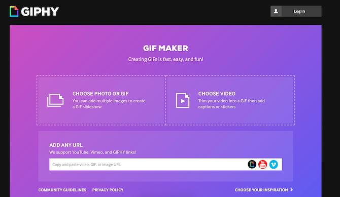 Convertir WMV en GIF en ligne avec Giphy