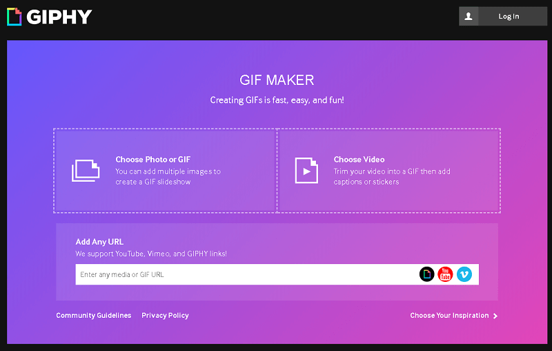 YouTube vers GIF Maker Giphy