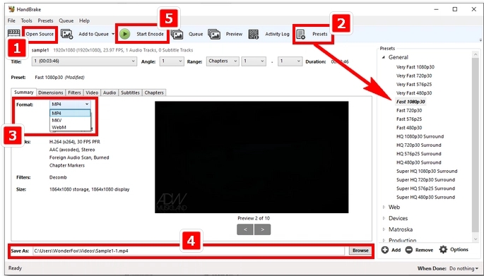 Utilisez Handbrake pour convertir M4V en MOV