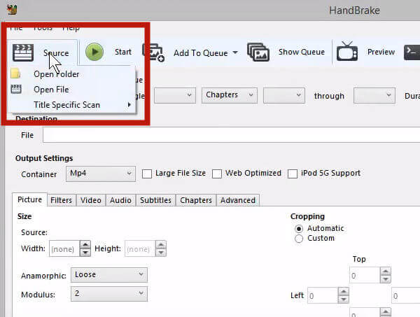 Utilisez Handbrake pour convertir MKV en MP4