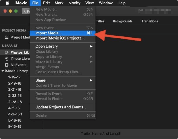 Modifier la vidéo pour exporter iMovie vers MP4